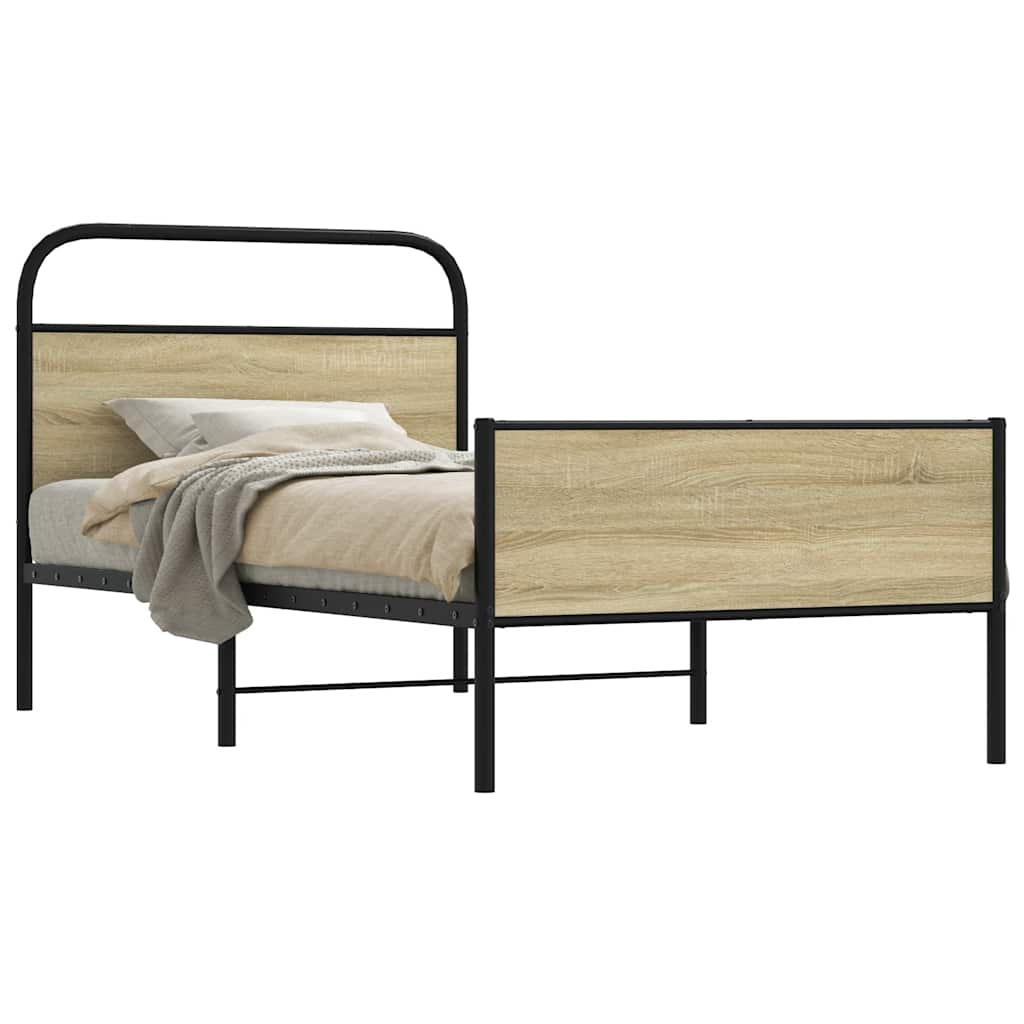 Sengeramme uten madrass sonoma eik 100x190 cm konstruert tre