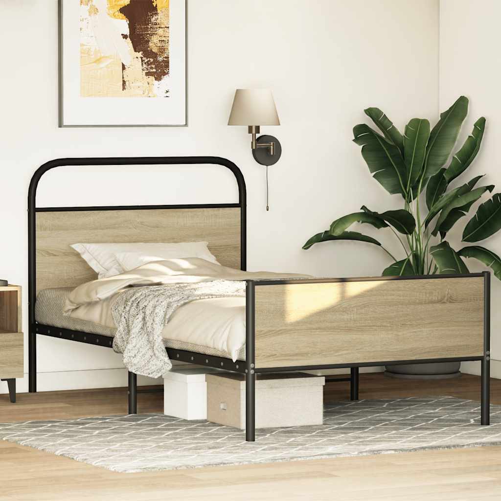 Sengeramme uten madrass sonoma eik 100x200 cm konstruert tre