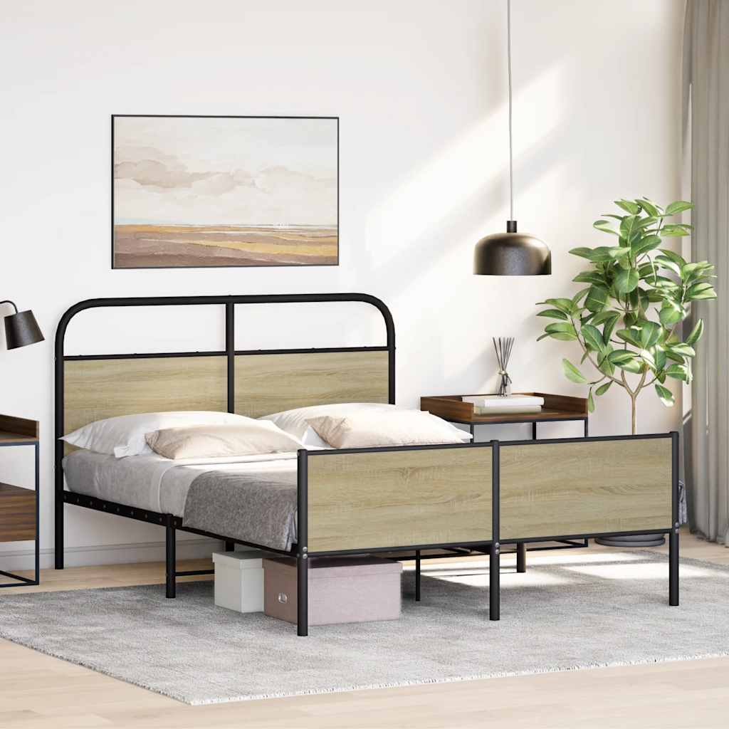 Sengeramme uten madrass sonoma eik 140x200 cm konstruert tre
