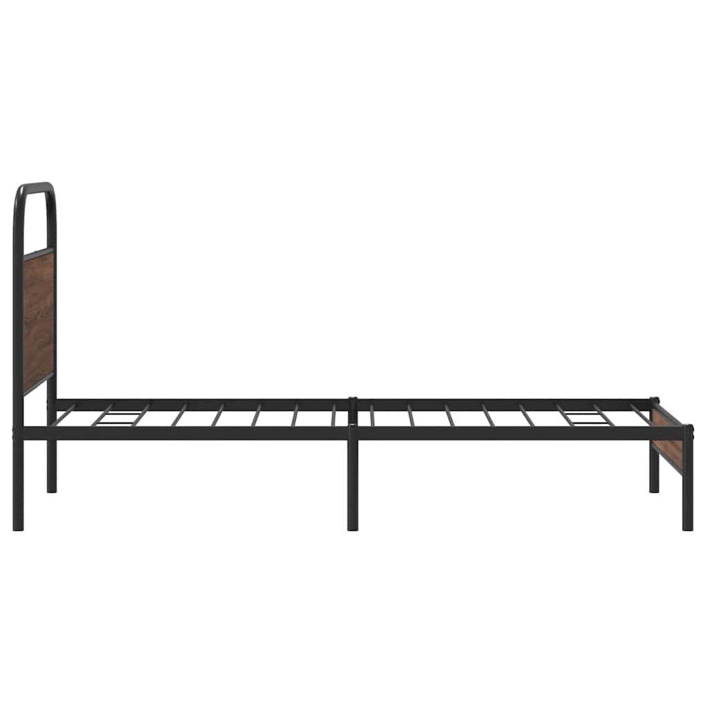 Sengeramme uten madrass brun eik 90x190 cm konstruert tre