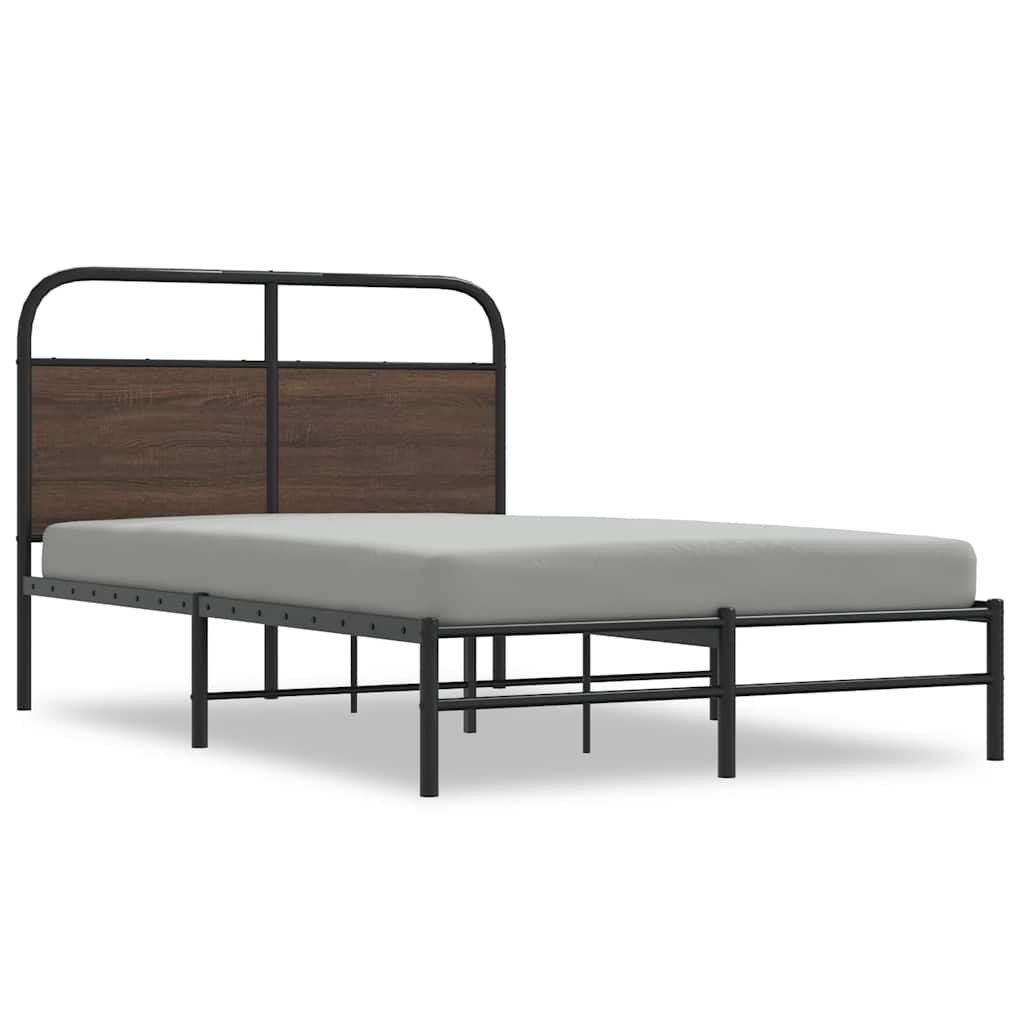 Sengeramme uten madrass brun eik 120x190 cm konstruert tre