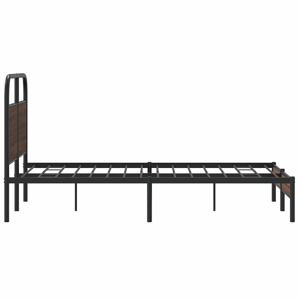 Sengeramme uten madrass brun eik 135x190 cm konstruert tre