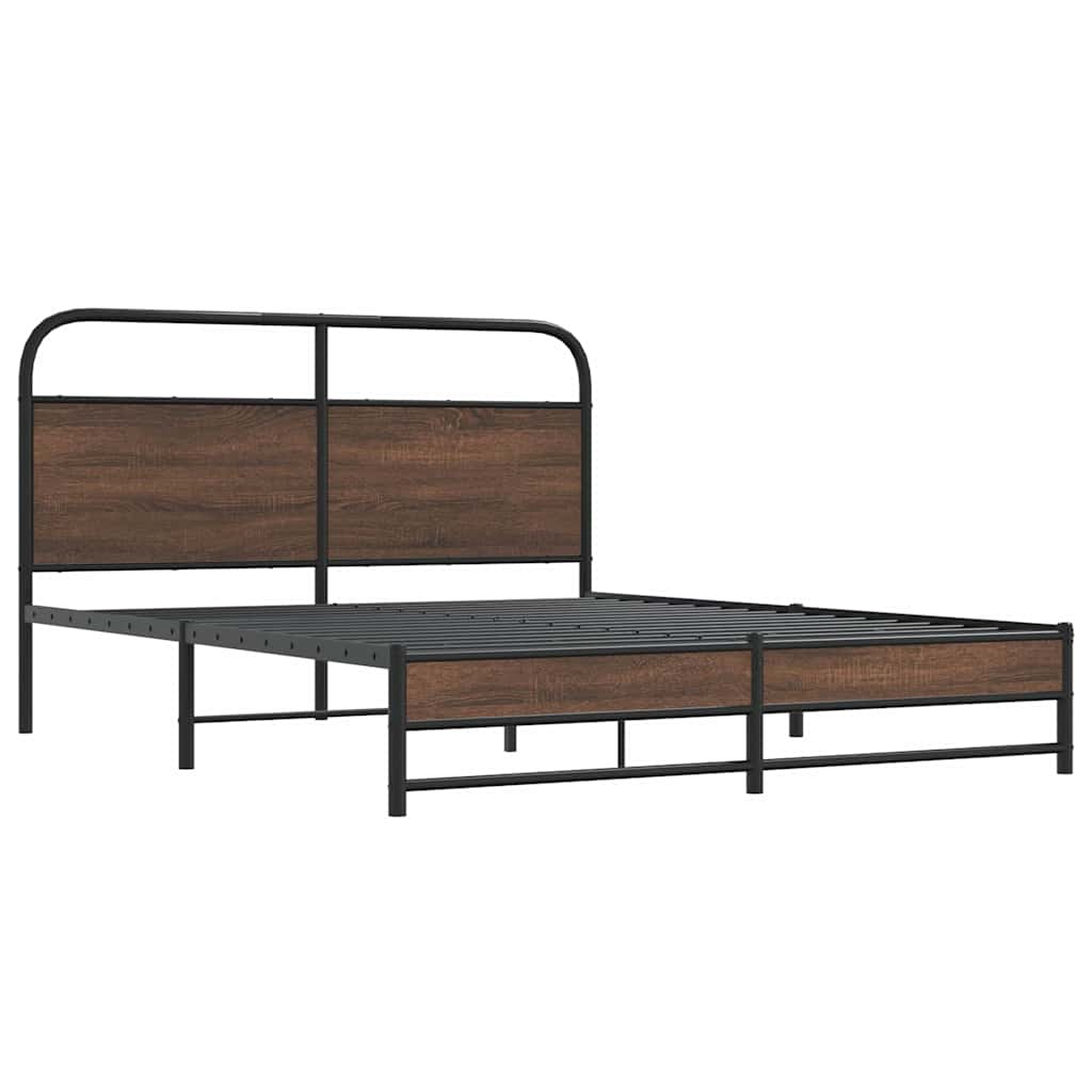 Sengeramme uten madrass brun eik 150x200 cm konstruert tre