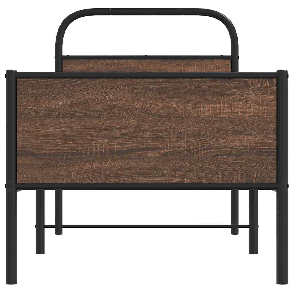 Sengeramme uten madrass brun eik 80x200 cm konstruert tre