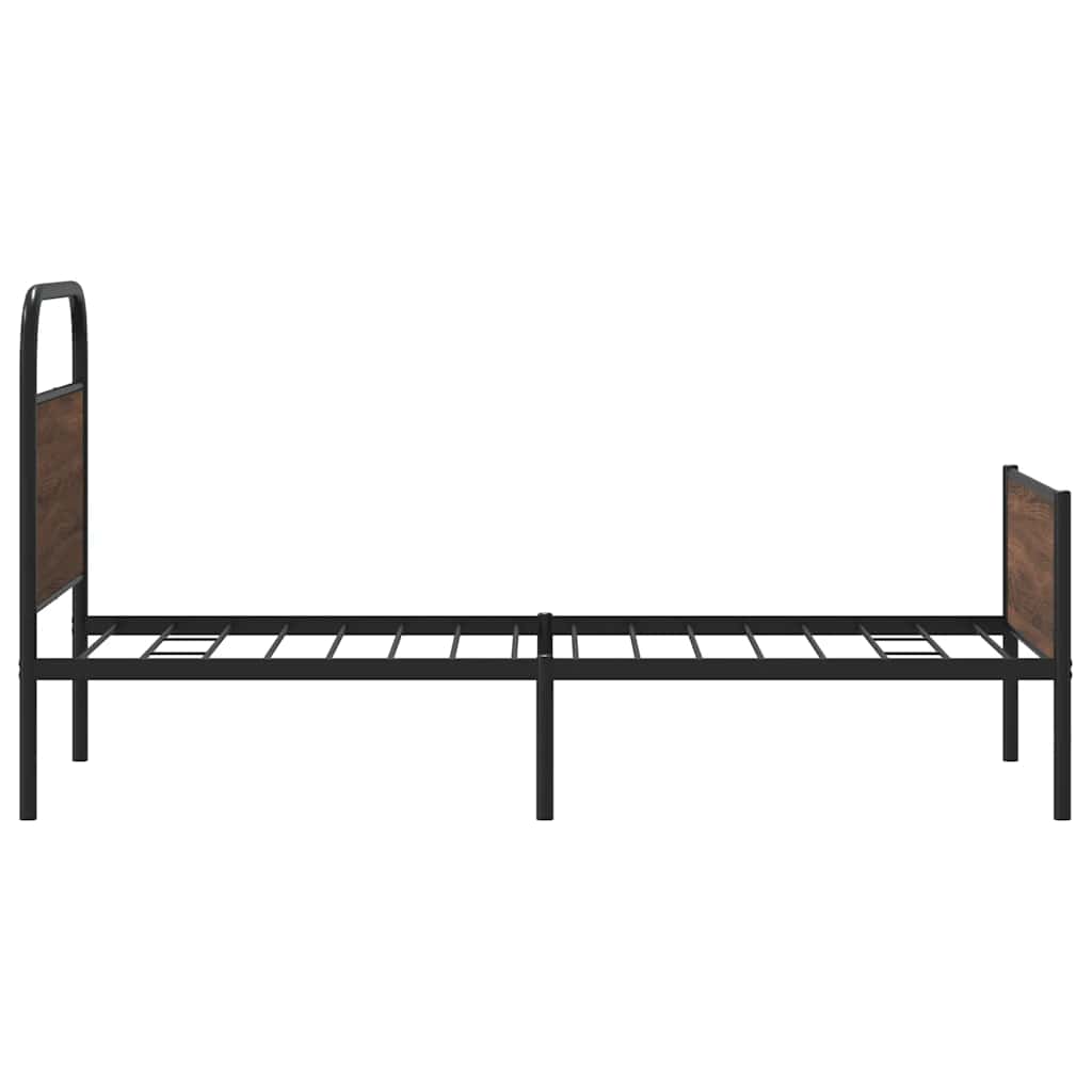 Sengeramme uten madrass brun eik 107x203 cm konstruert tre