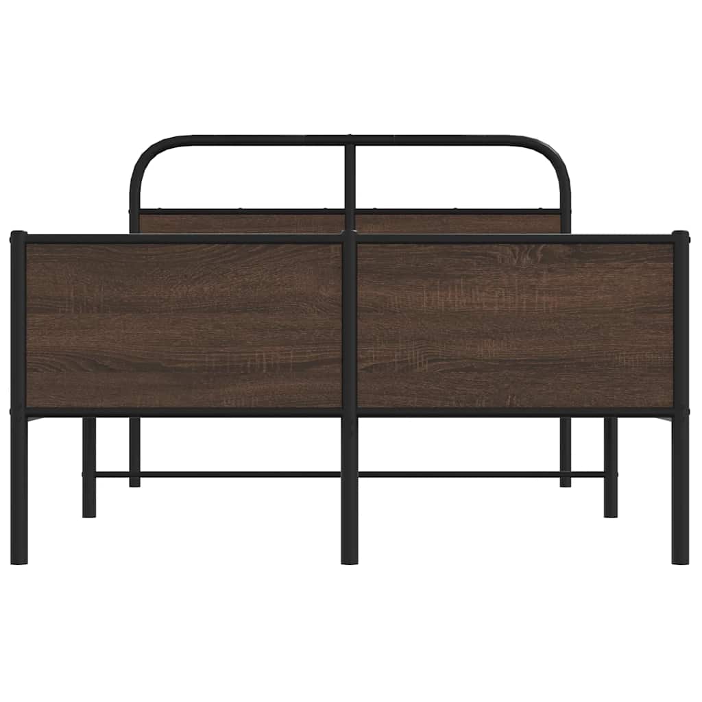 Sengeramme uten madrass brun eik 120x190 cm konstruert tre