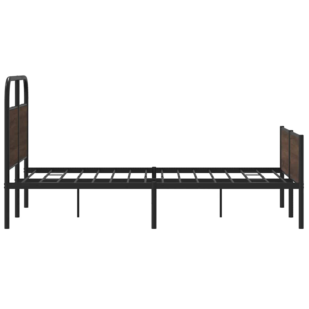 Sengeramme uten madrass brun eik 135x190 cm konstruert tre