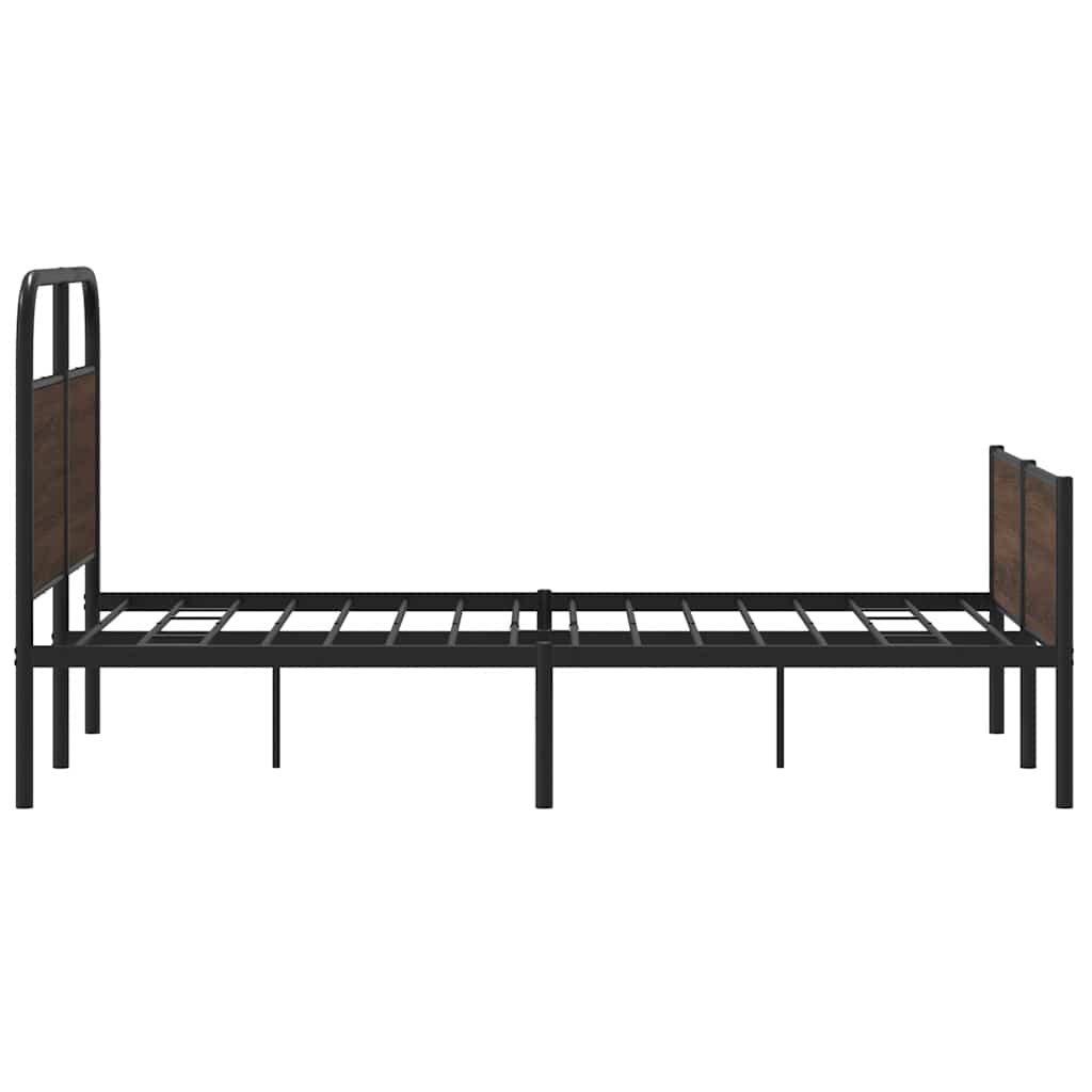Sengeramme uten madrass brun eik 140x190 cm konstruert tre