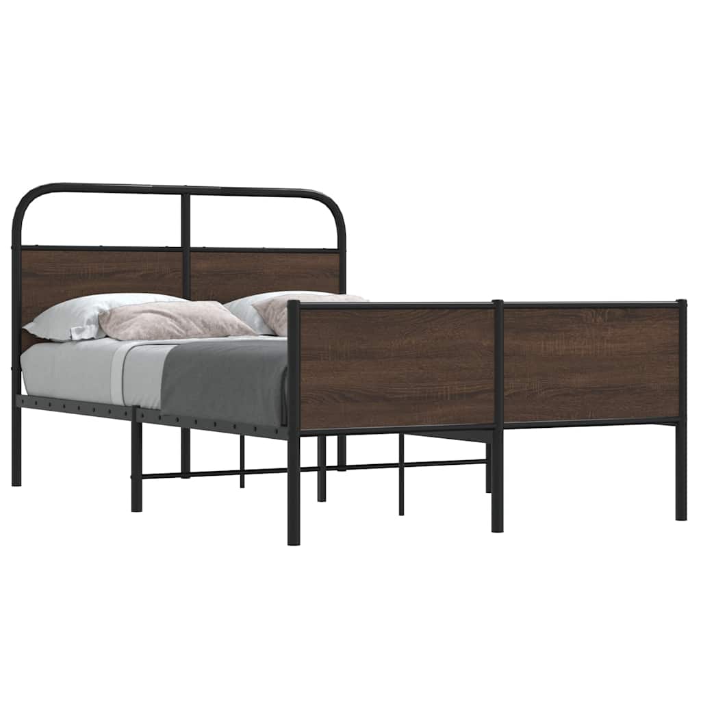 Sengeramme uten madrass brun eik 140x190 cm konstruert tre