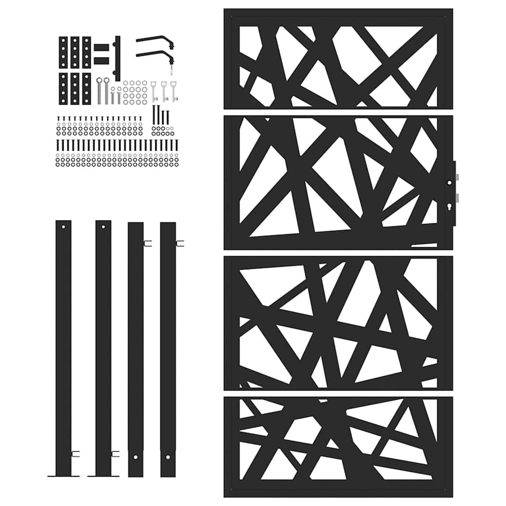 Hageport svart 100x175 cm stål lysdesign
