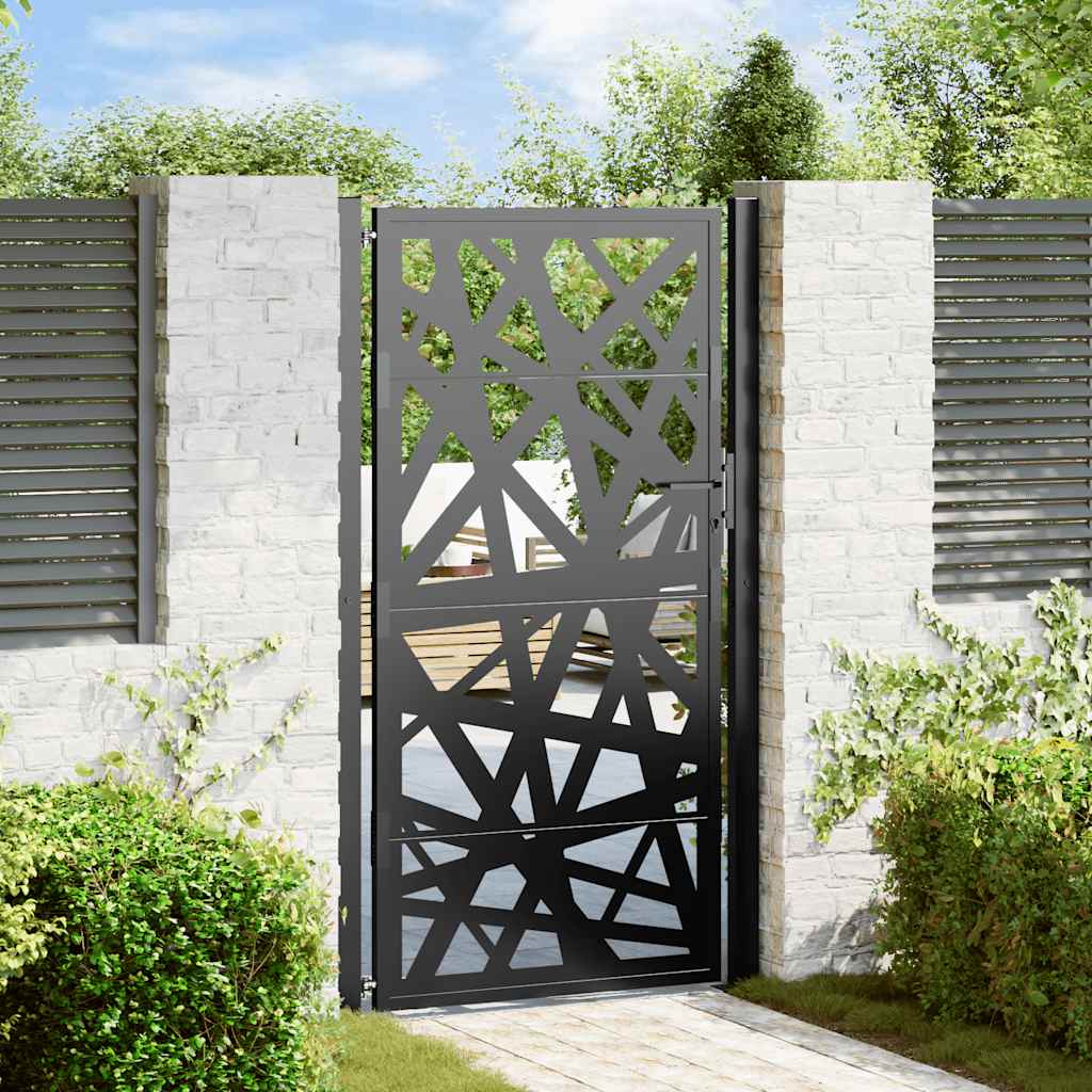 Hageport svart 100x175 cm stål lysdesign