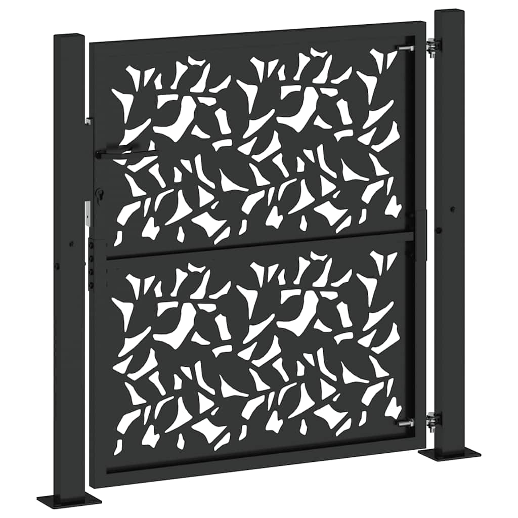 Hageport svart 100x100 cm stålbladdesign