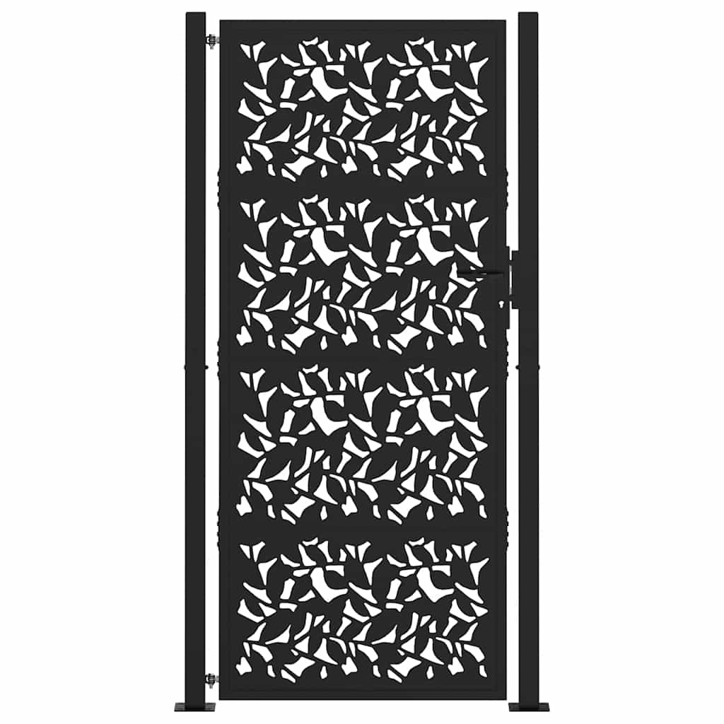 Hageport svart 100x200 cm stålbladdesign