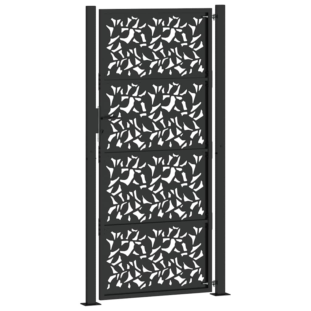 Hageport svart 100x200 cm stålbladdesign