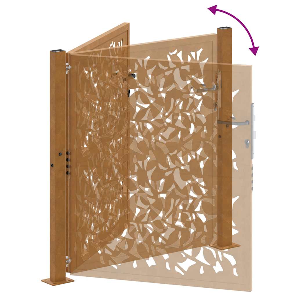 Hageport 100x100 cm værbestandig stålbladdesign
