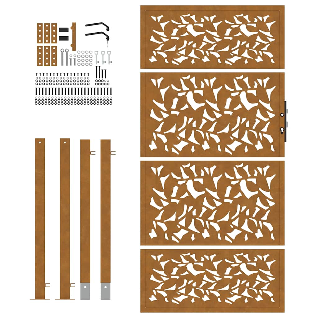 Hageport 100x200 cm værbestandig stålbladdesign