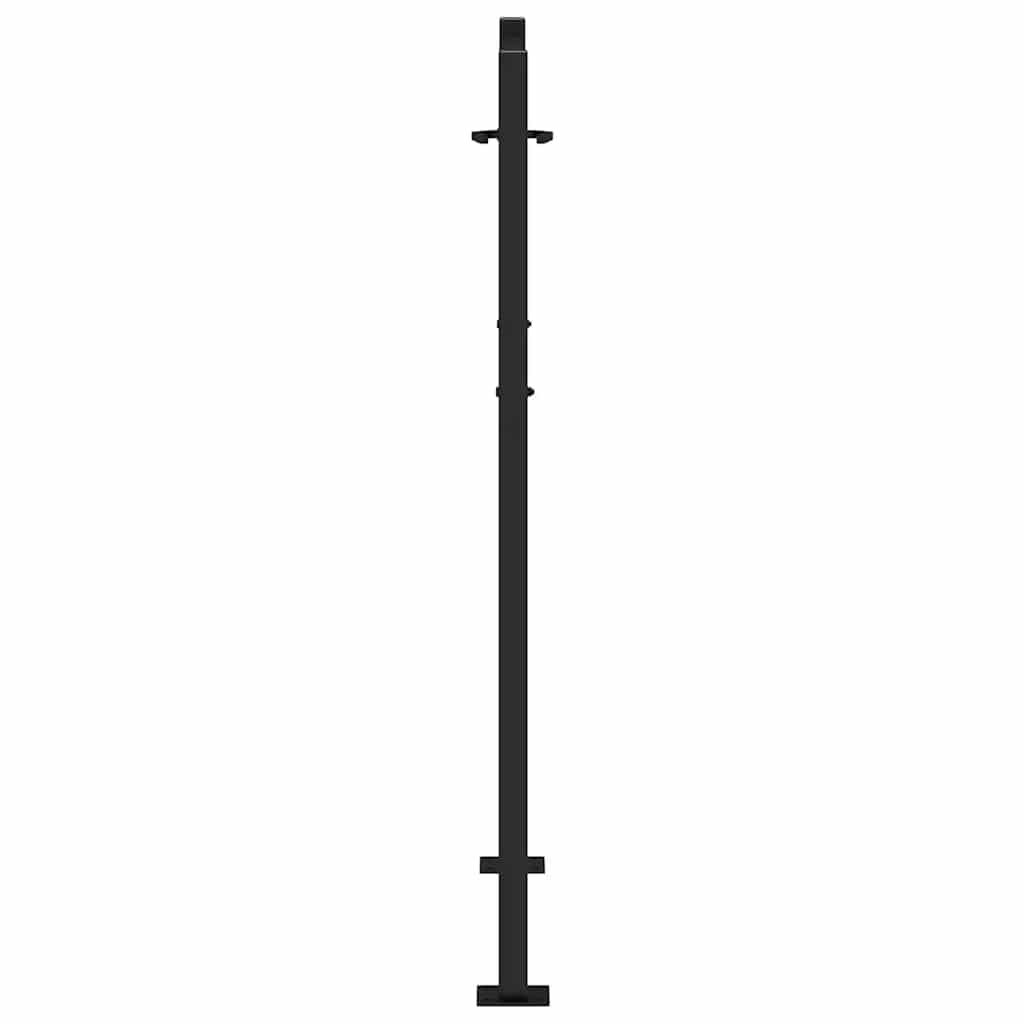 Hageport svart 100x125 cm stålbølgedesign