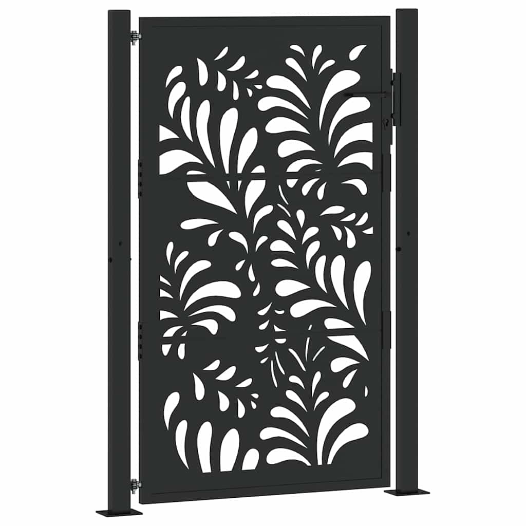 Hageport svart 100x150 cm stålbølgedesign