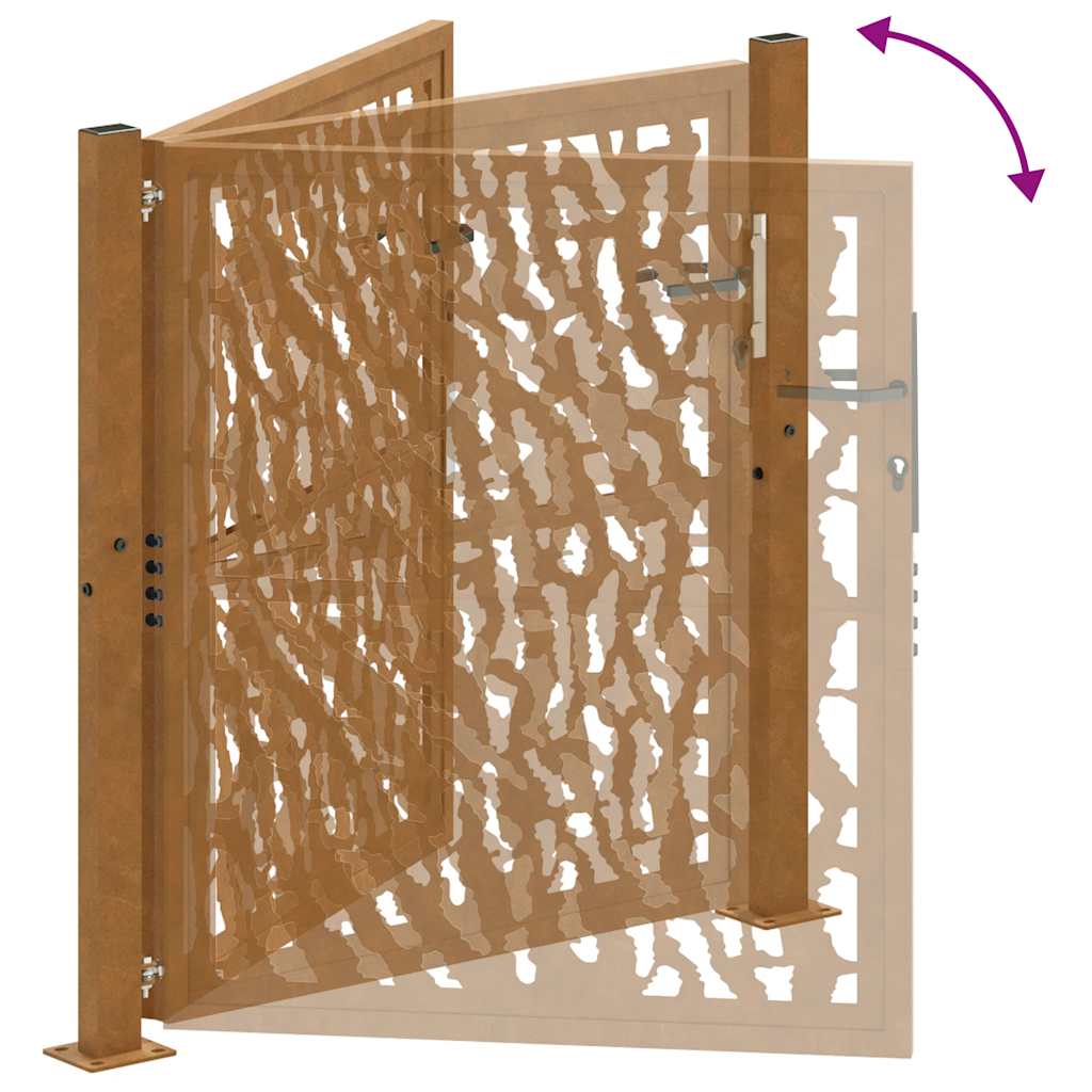 Hageport 100x100 cm værbestandig stålspordesign