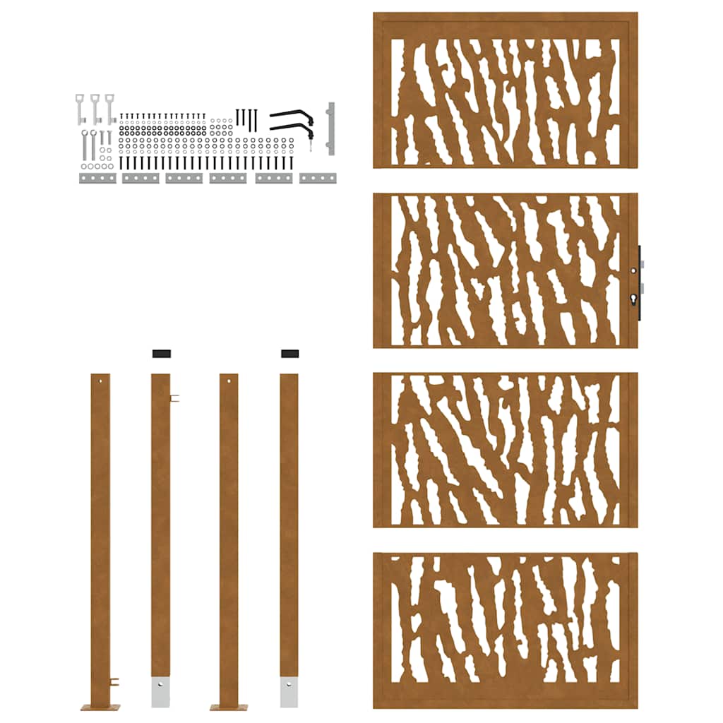 Hageport 100x200 cm værbestandig stålspordesign