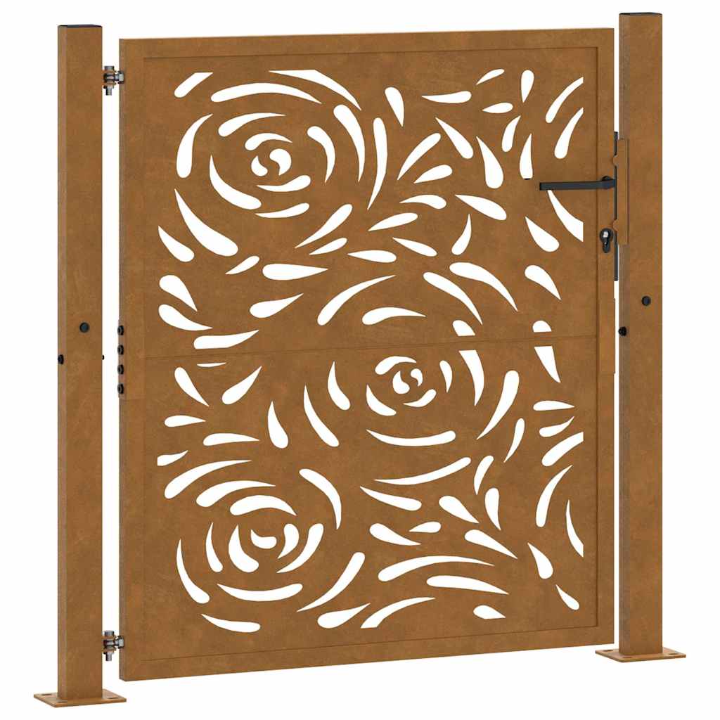 Hageport 100x100 cm værbestandig stål flammedesign