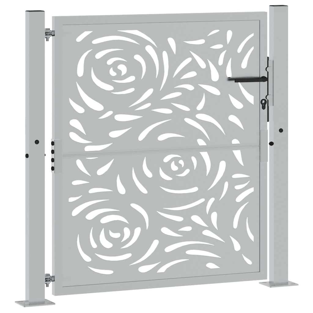 Hageport 100x100 cm værbestandig stål flammedesign