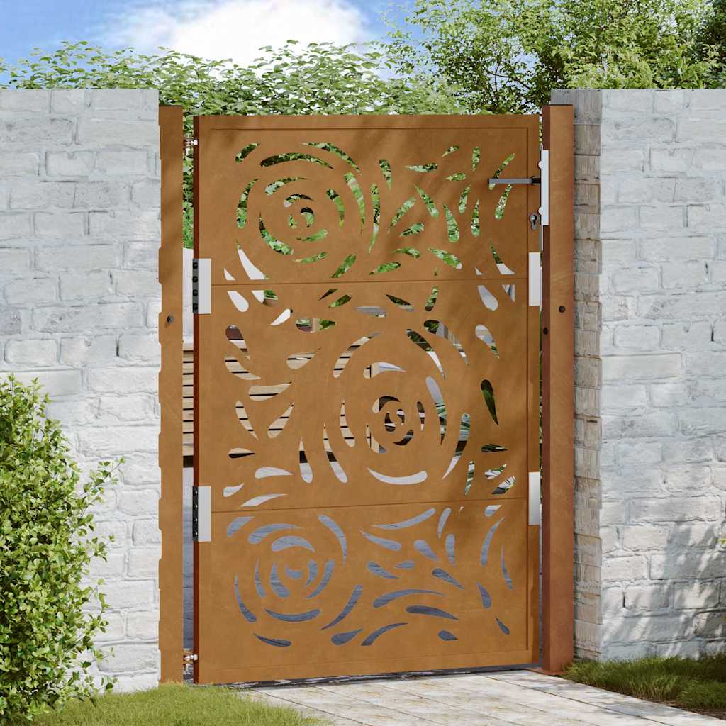 Hageport 100x125 cm værbestandig stål flammedesign