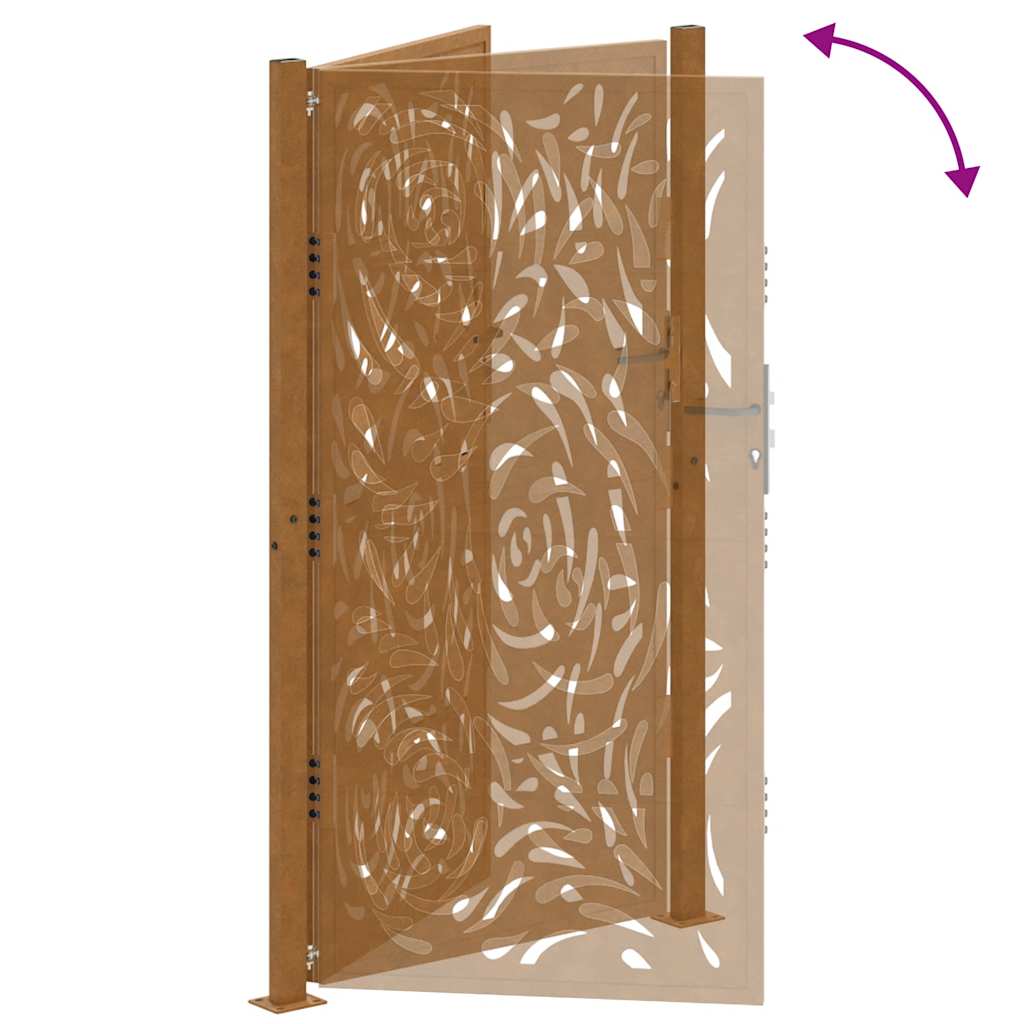 Hageport 100x175 cm værbestandig stål flammedesign