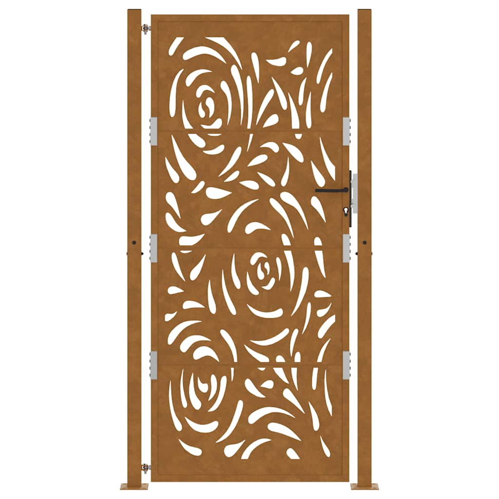 Hageport 100x200 cm værbestandig stål flammedesign