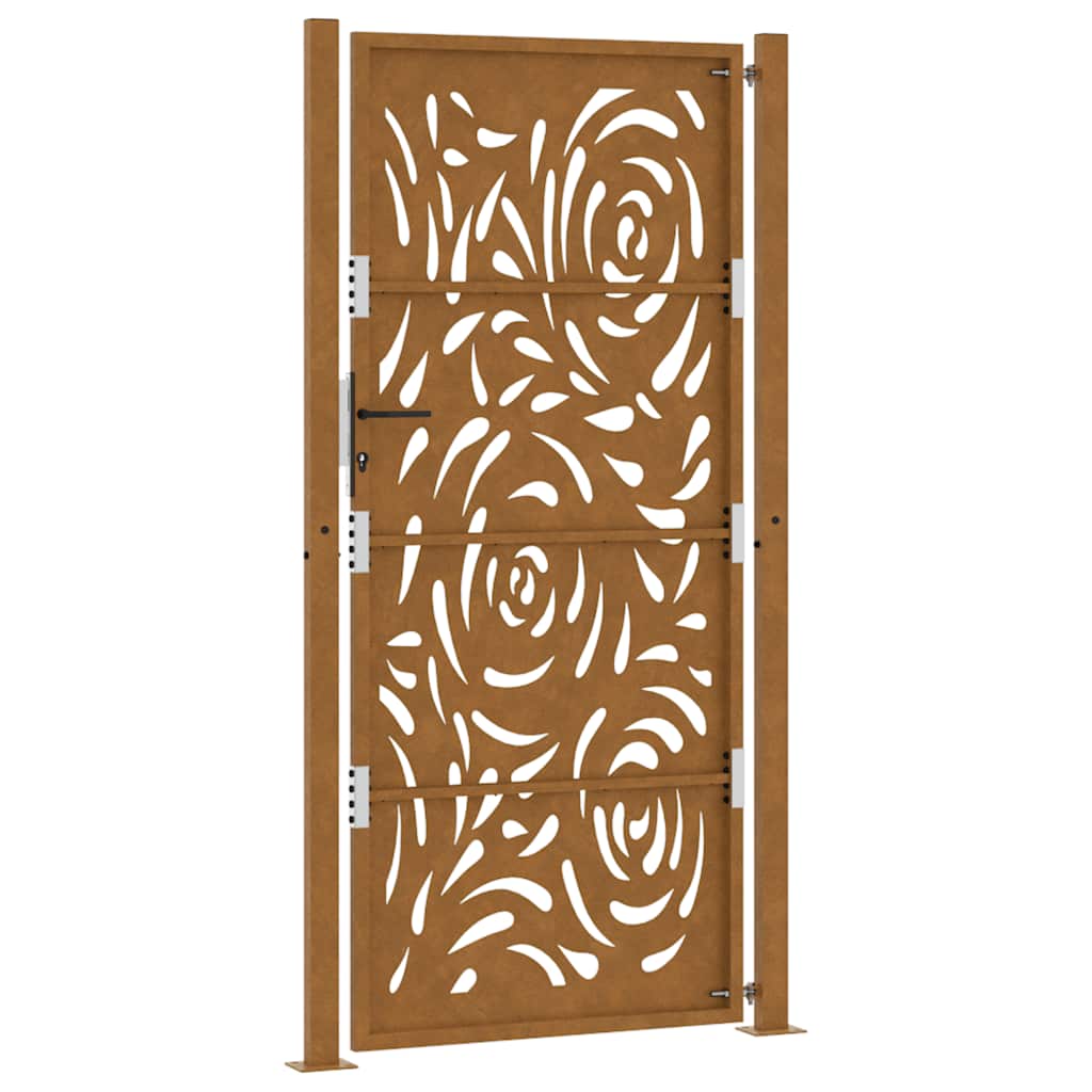 Hageport 100x200 cm værbestandig stål flammedesign