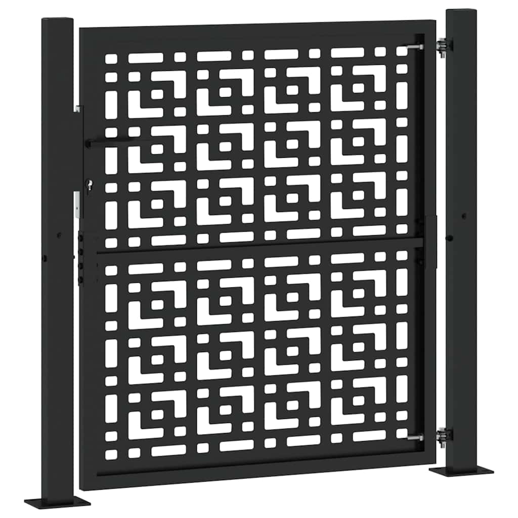 Hageport svart 100x100 cm stålkorsdesign