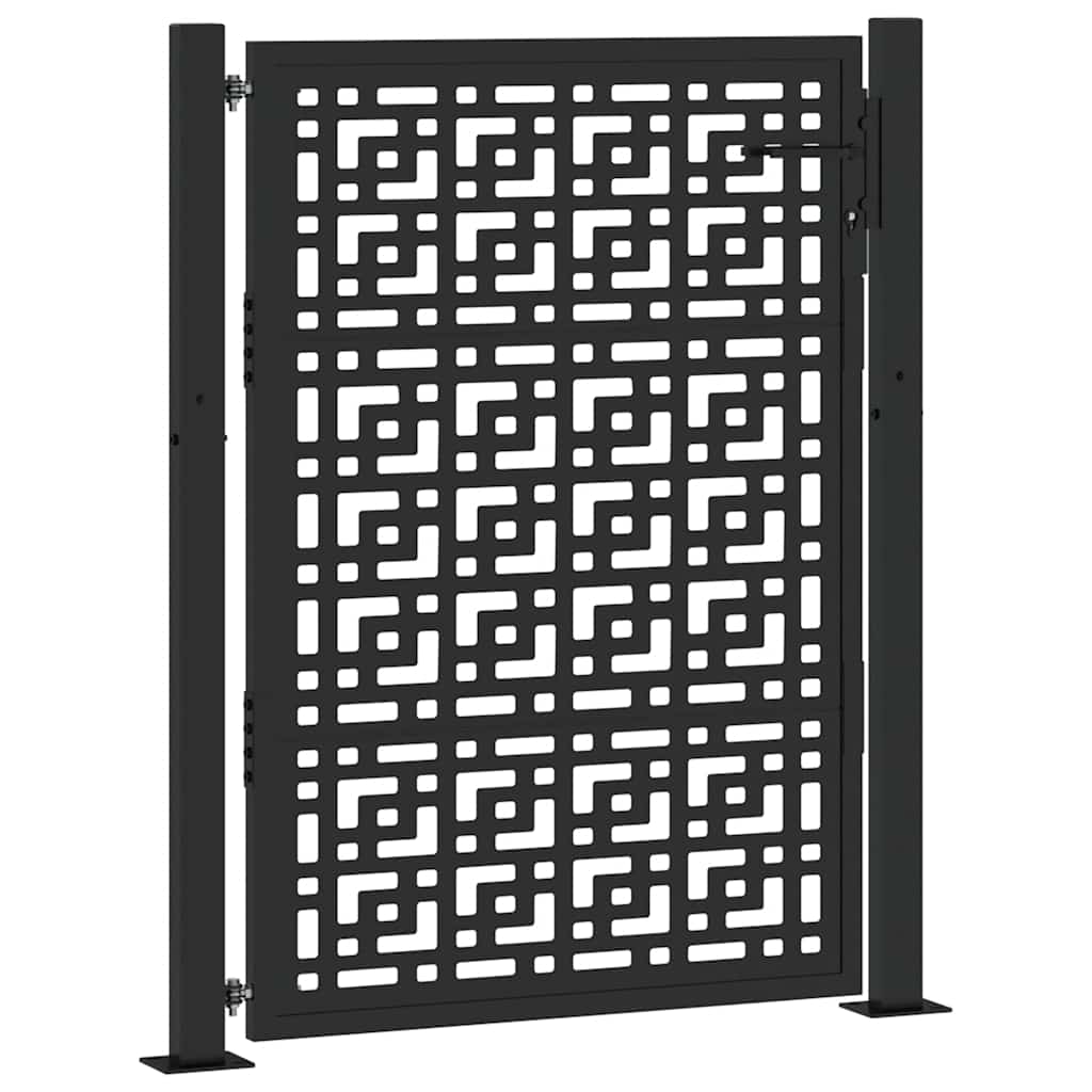 Hageport svart 100x125 cm stålkorsdesign