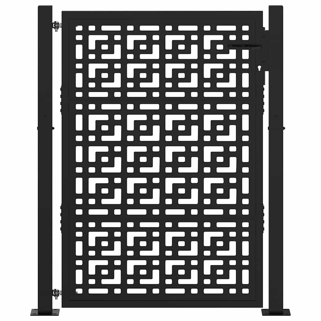 Hageport svart 100x125 cm stålkorsdesign