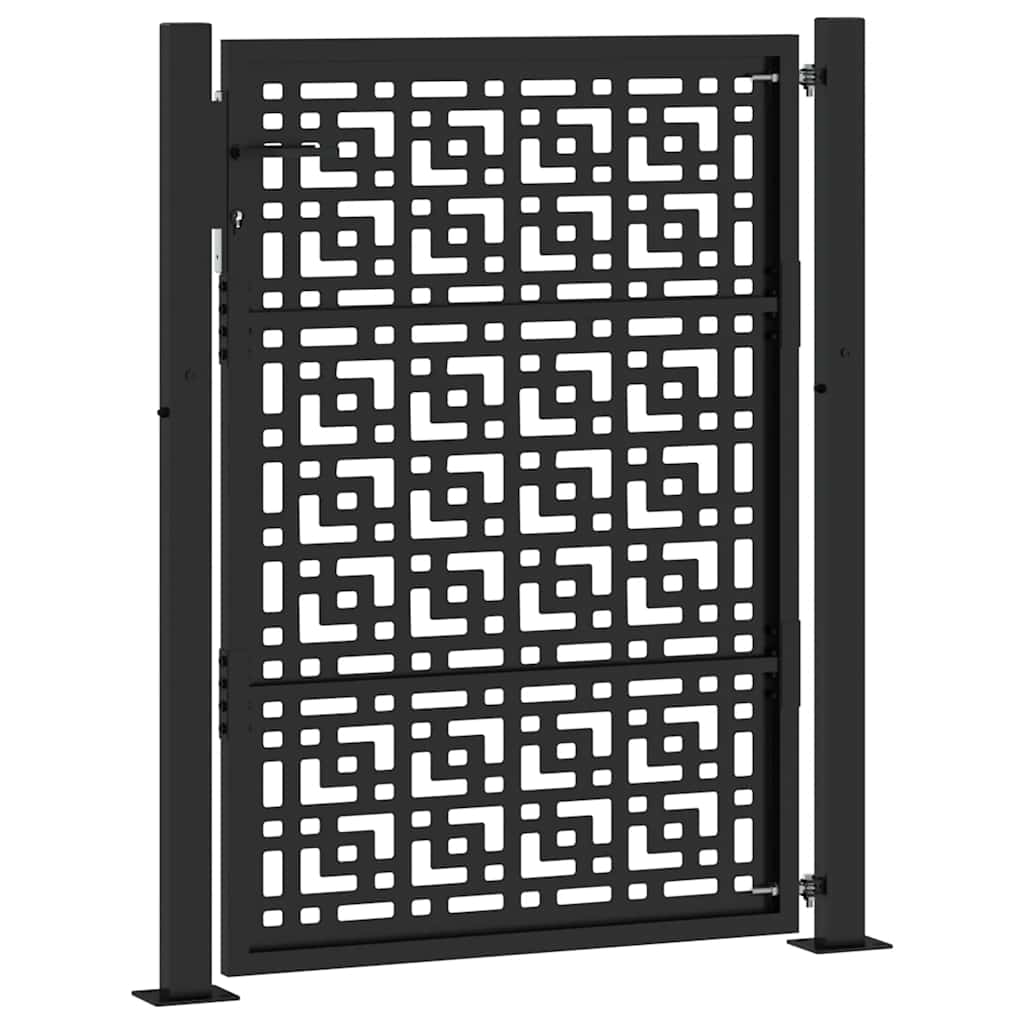 Hageport svart 100x125 cm stålkorsdesign