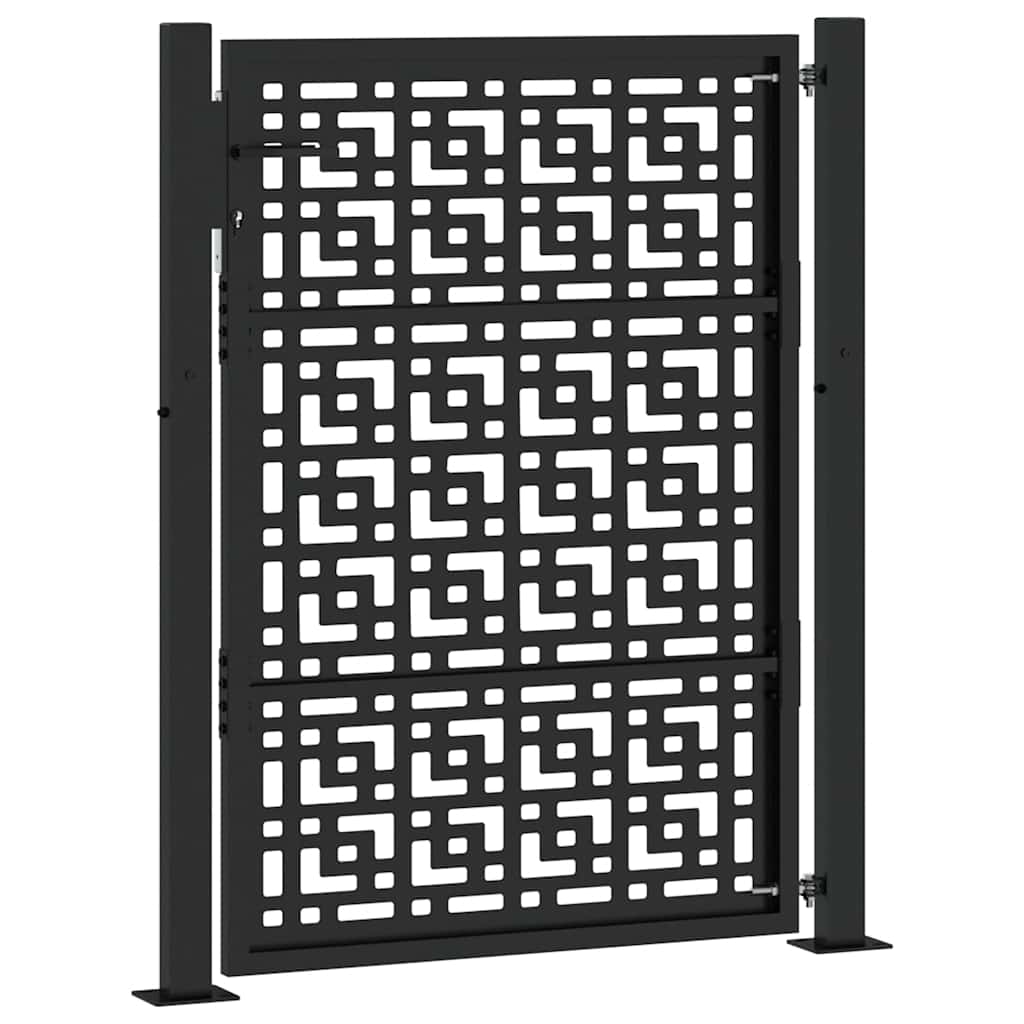 Hageport svart 100x125 cm stålkorsdesign