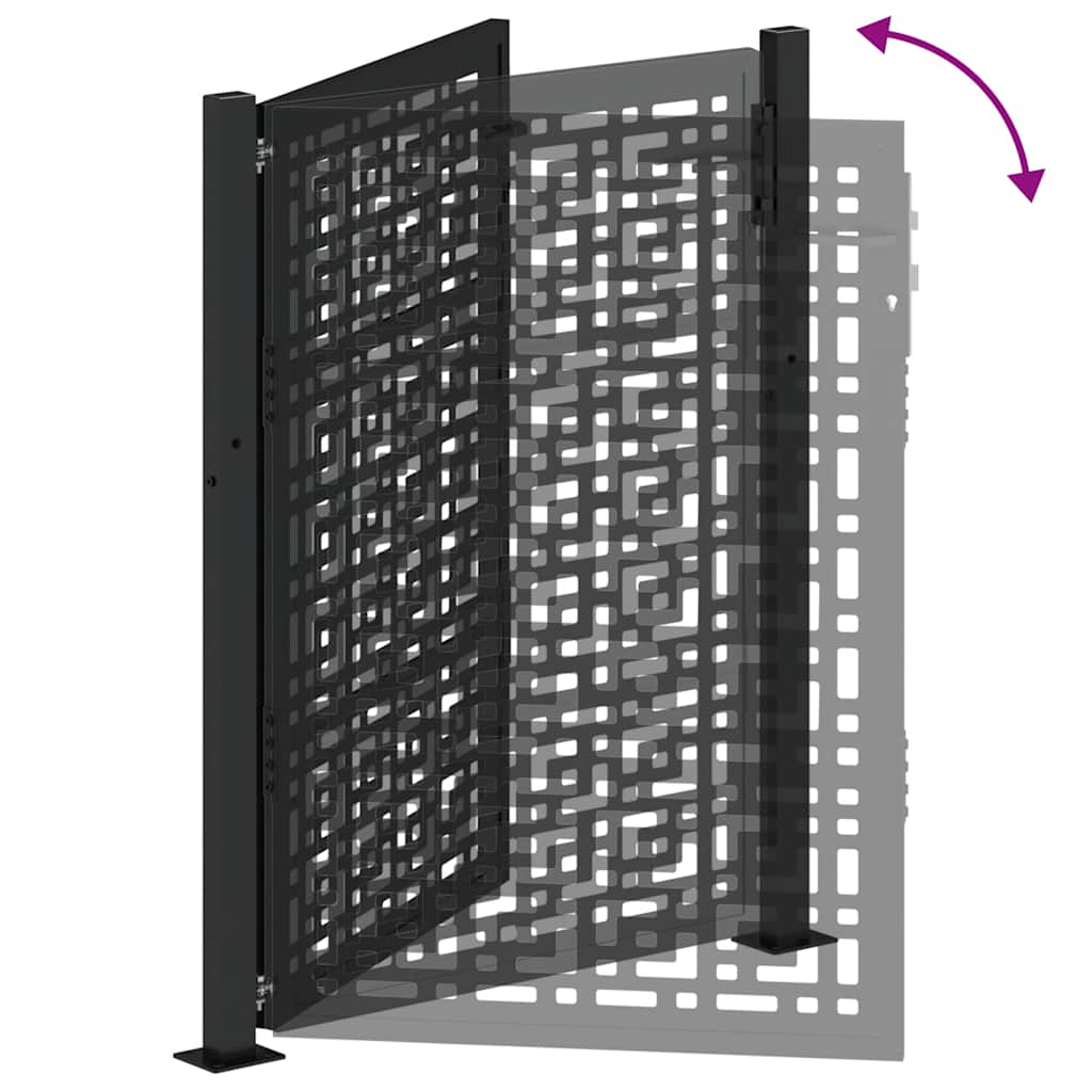 Hageport svart 100x125 cm stålkorsdesign