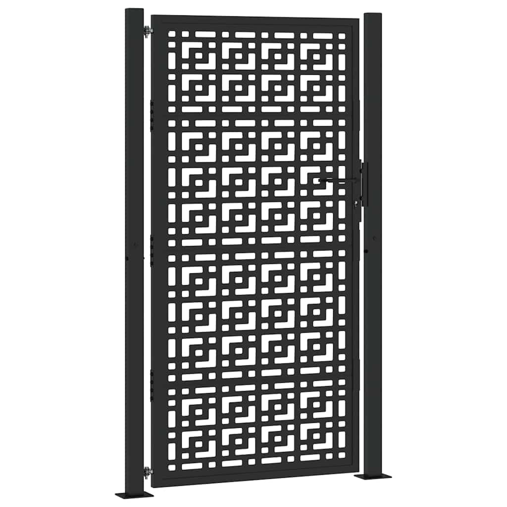 Hageport svart 100x175 cm stålkorsdesign