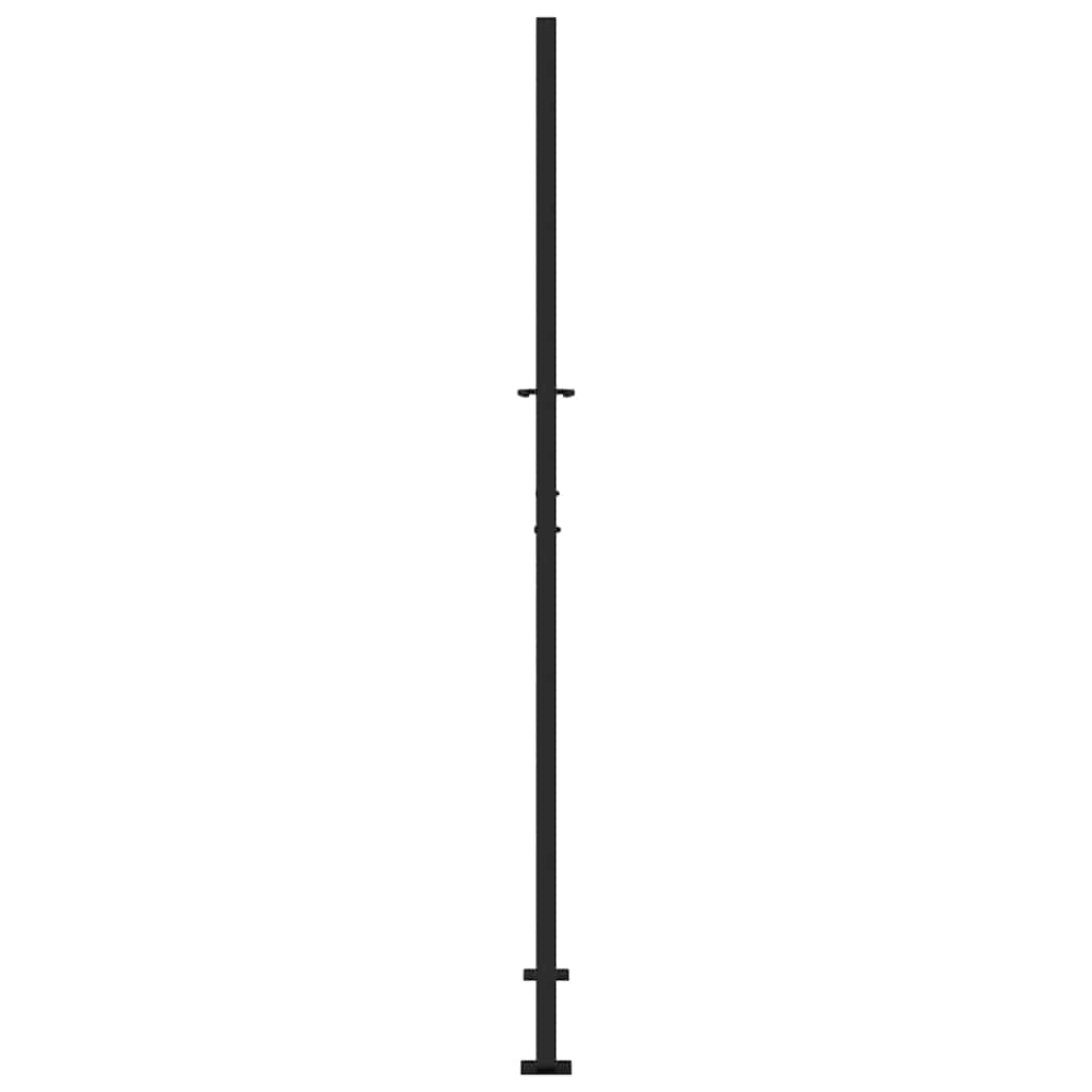 Hageport svart 100x200 cm stålkorsdesign