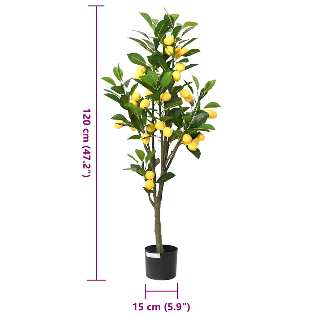 kunstig sitrontre 136 blader 120 cm grønn