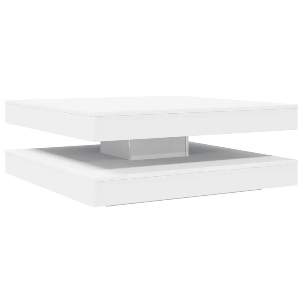 Salongbord 360-graders roterbart hvit 90x90x34,5 cm