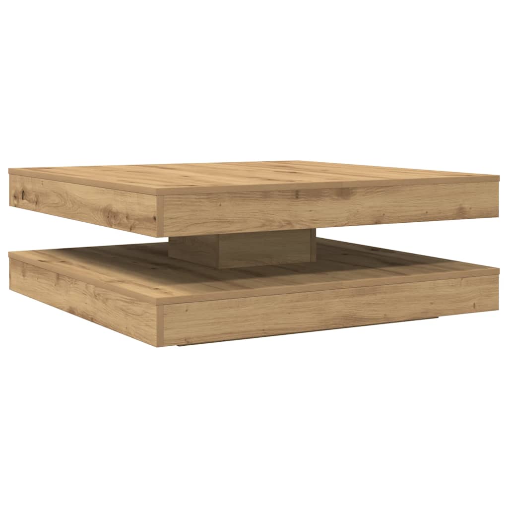 Salongbord 360-graders roterbart artisan eik 90x90x34,5 cm