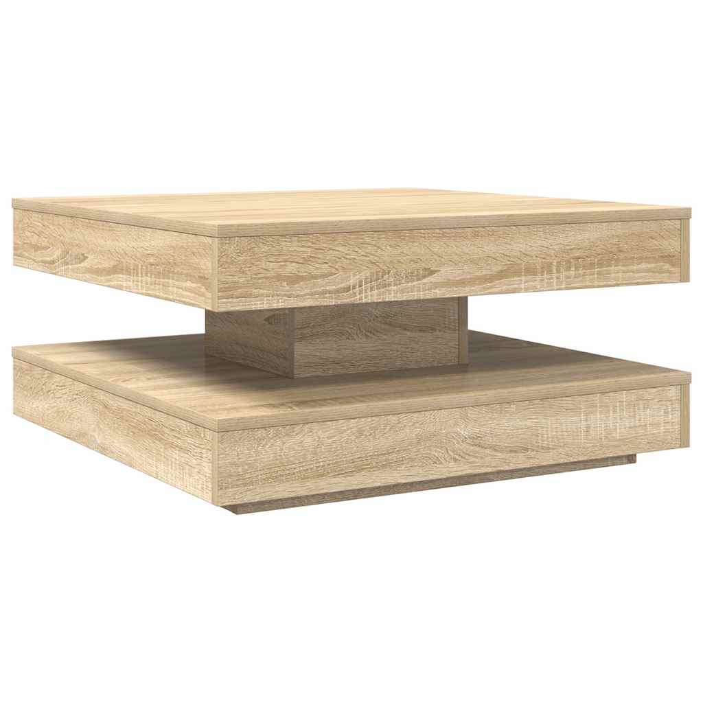 Salongbord 360-graders roterbart sonoma eik 70x70x34,5 cm