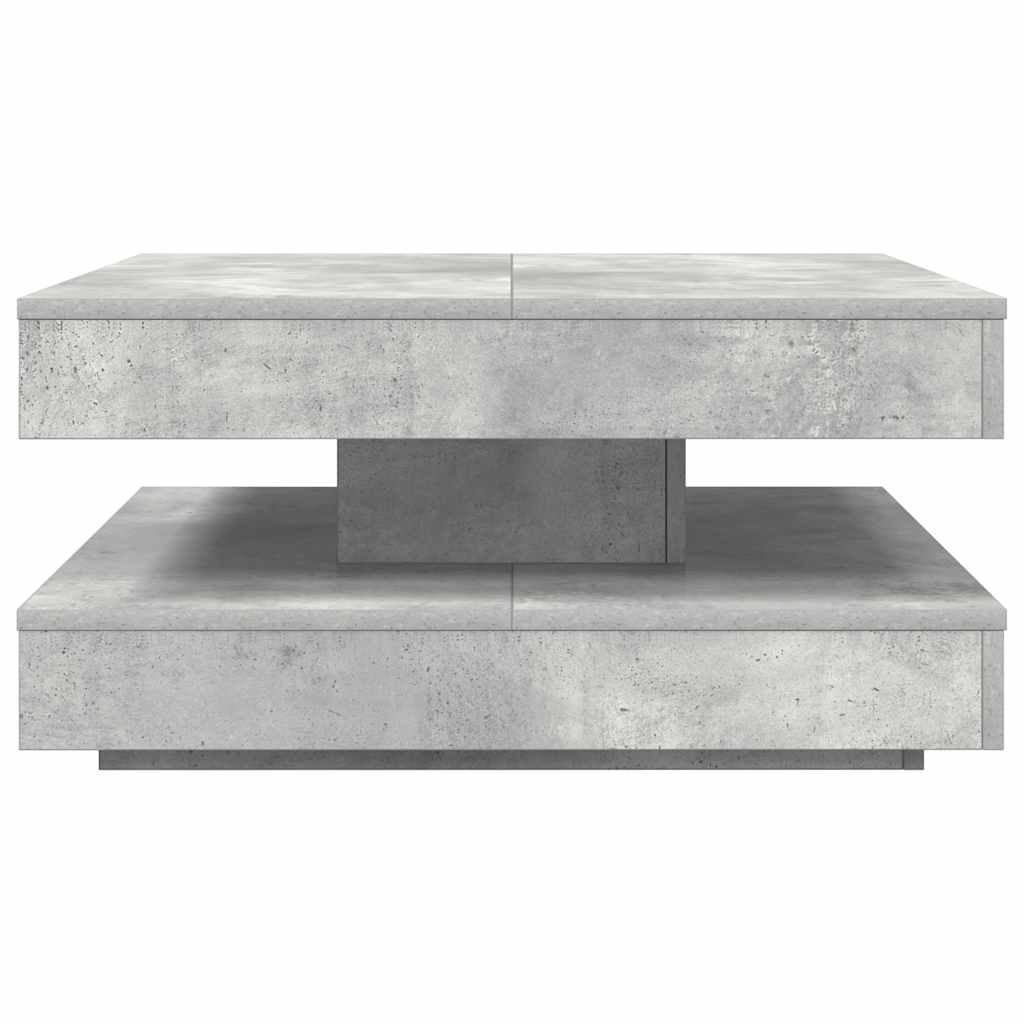 Salongbord 360-graders roterbart betonggrå 70x70x34,5 cm