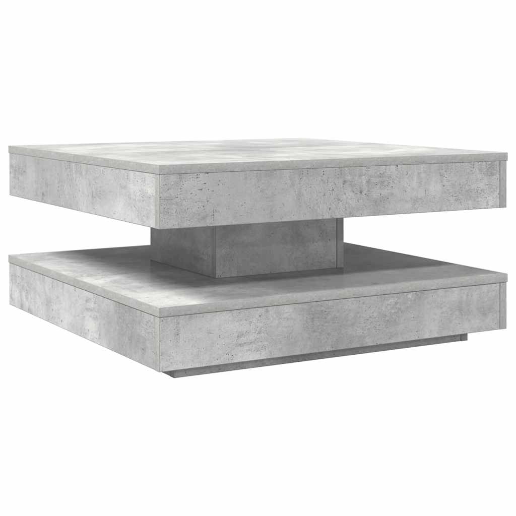 Salongbord 360-graders roterbart betonggrå 70x70x34,5 cm