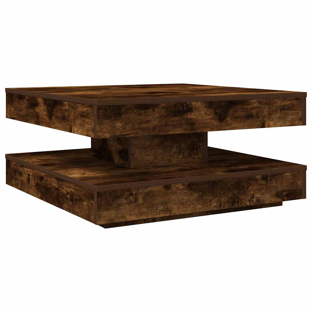 Salongbord 360-graders roterbart røkt eik 70x70x34,5 cm