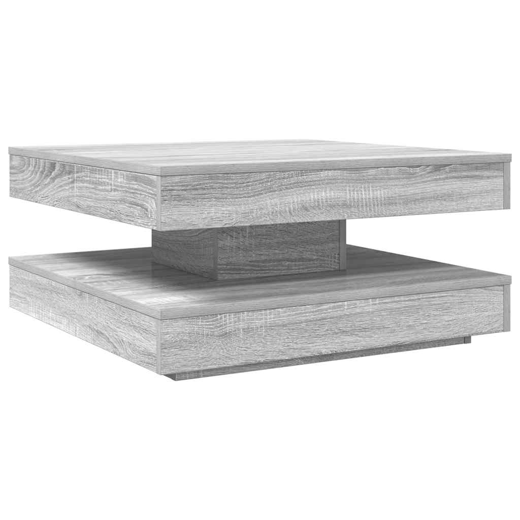 Salongbord 360-graders roterbart grå sonoma 70x70x34,5 cm