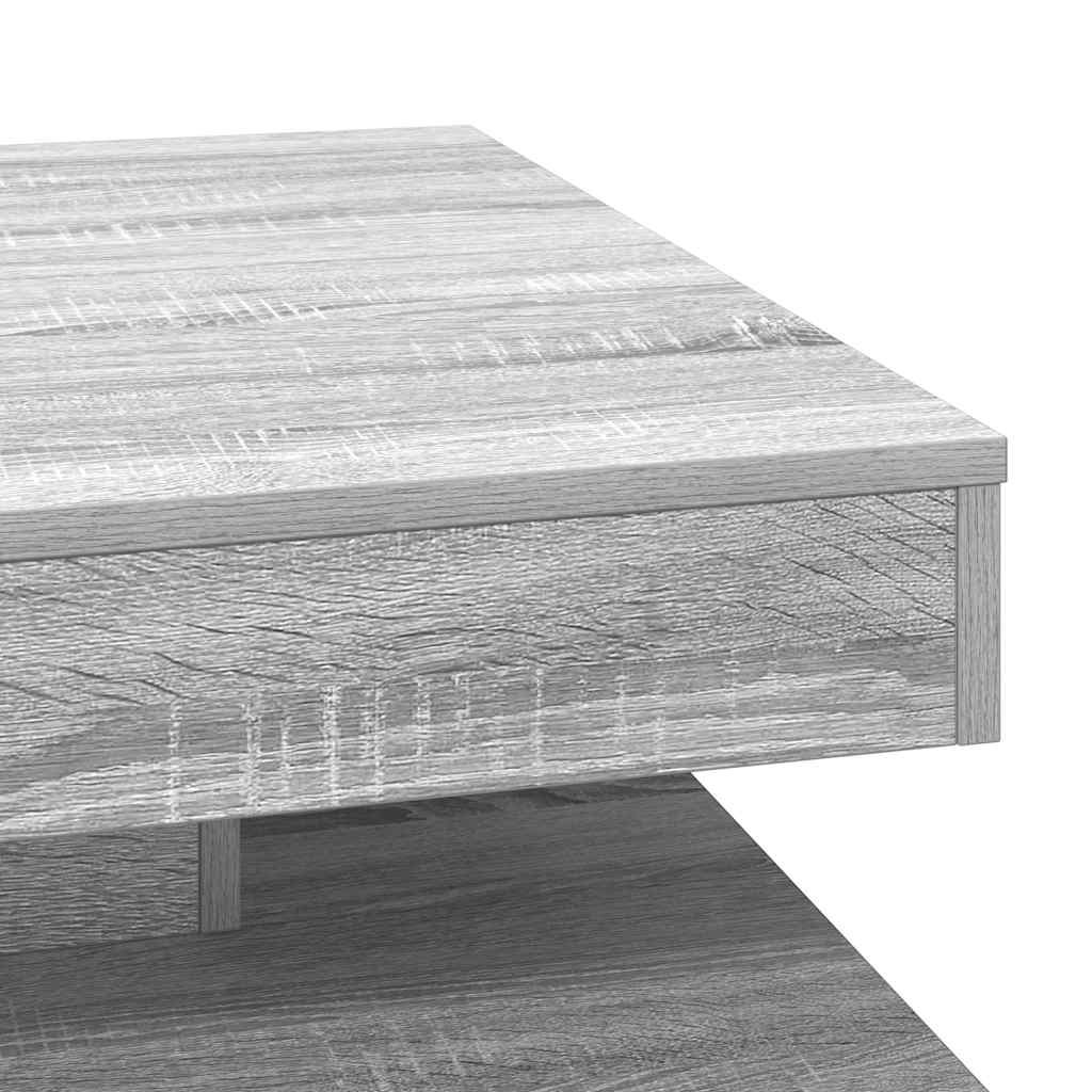 Salongbord 360-graders roterbart grå sonoma 70x70x34,5 cm