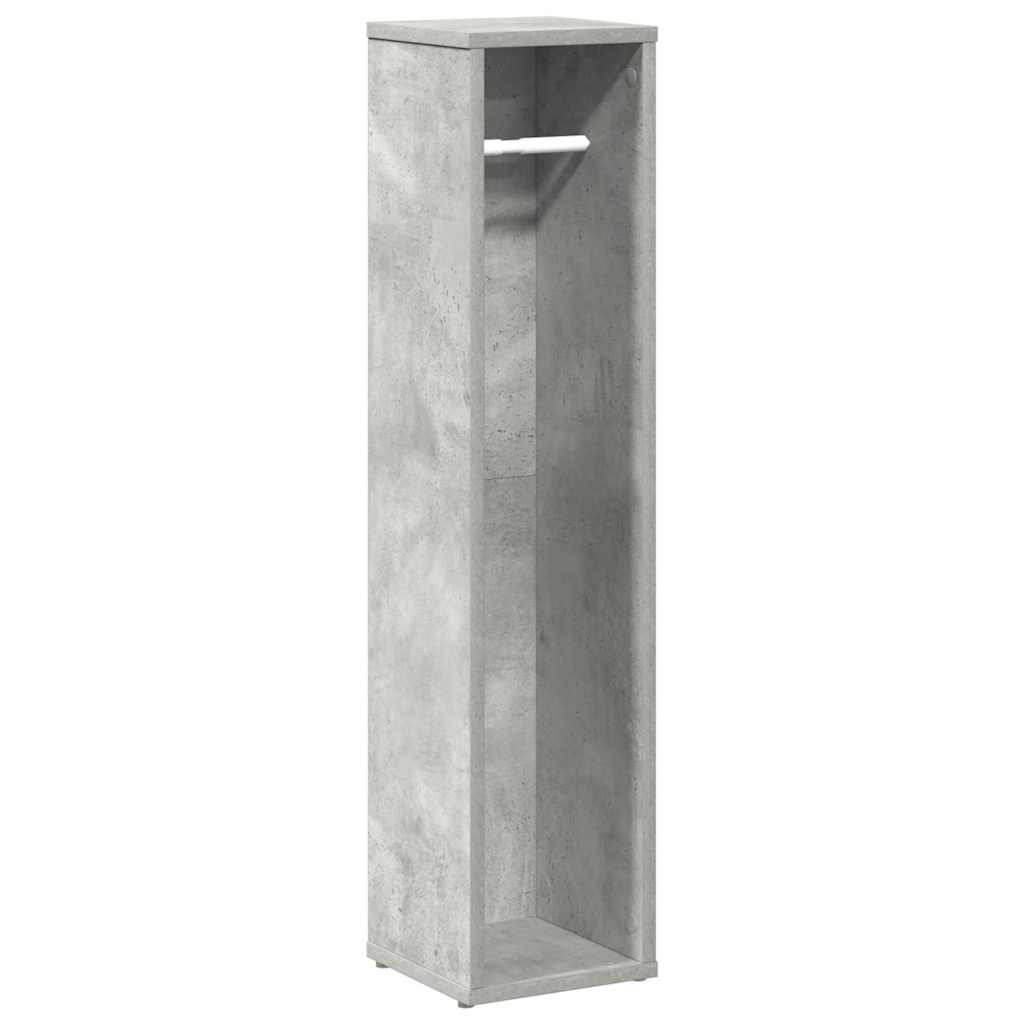 Baderomsskap med rulleholder betonggrå 20,5x20x90 cm