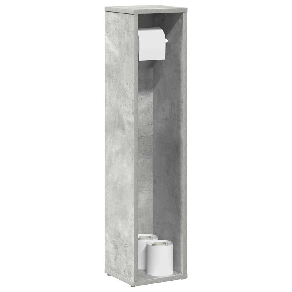 Baderomsskap med rulleholder betonggrå 20,5x20x90 cm