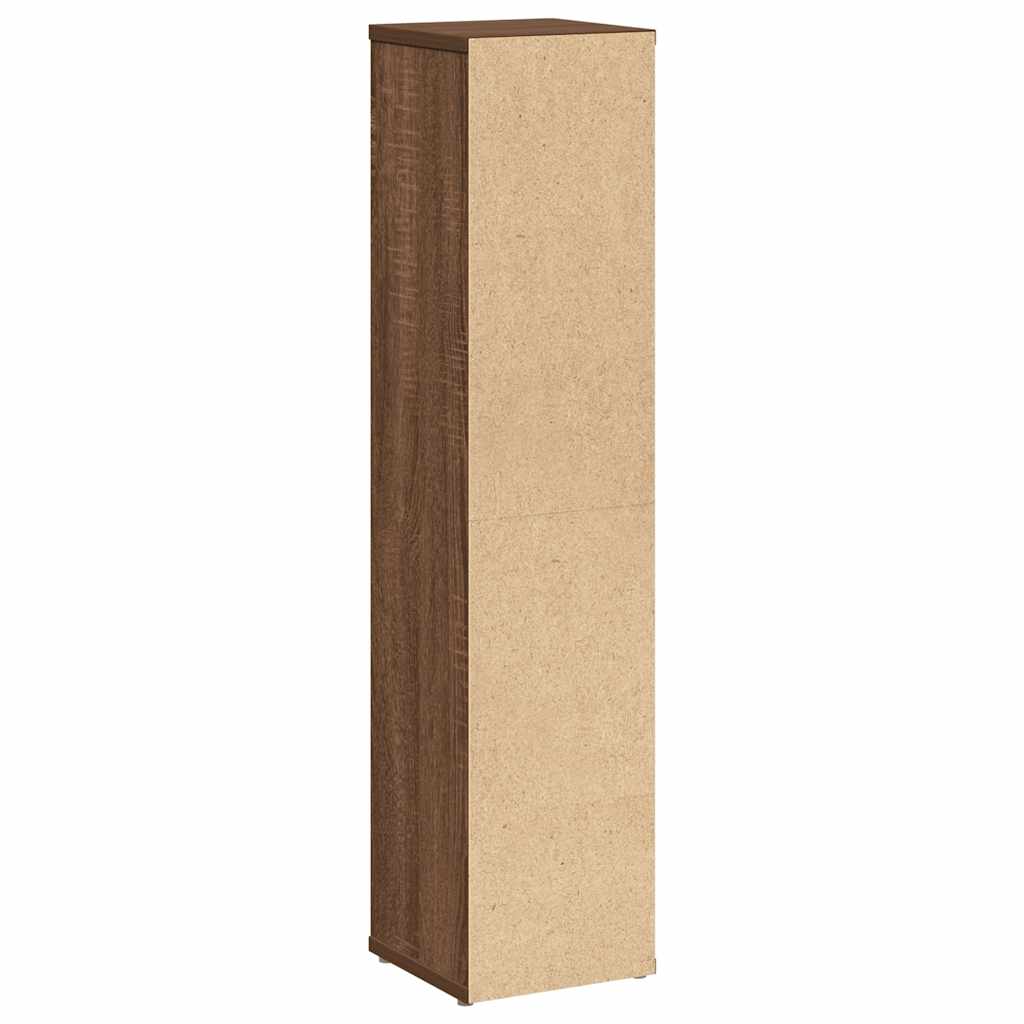Baderomsskap med rulleholder brun eik 20,5x20x90 cm